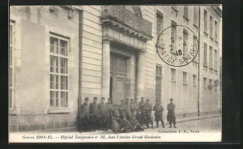 AK Sens, Hopital Temporaire Guerre 1914-15
