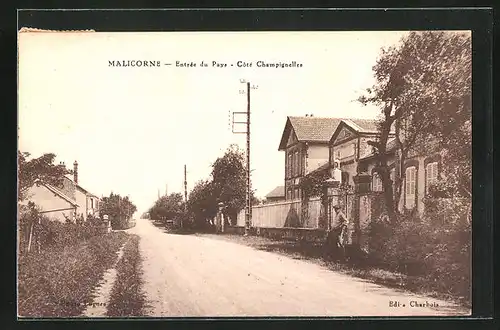 AK Malicorne, Entrée du Pays, Coté Champignelles