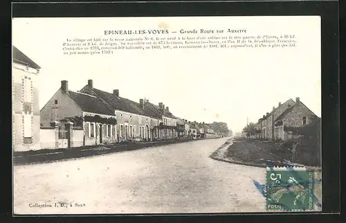 AK Épineau-les-Voves, Grande Route sur Auxerre