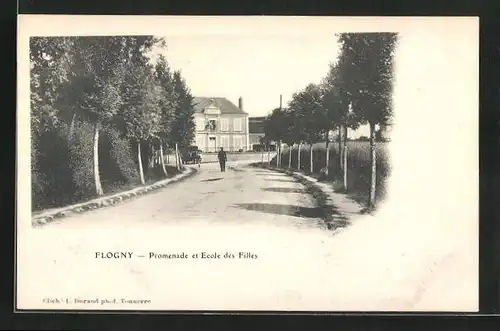 AK Flogny, Promenade et Ecole des Filles