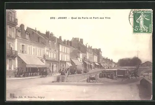 AK Joigny, Quai de Paris et Port aux Vins