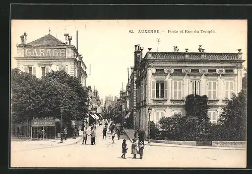 AK Auxerre, Porte et Rue du Temple