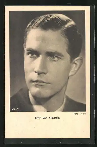 AK Schauspieler Ernst von Klipstein blickt fragend in die Ferne
