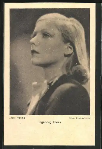 AK Schauspielerin Ingeborg Theek blickt nachdenklich in die Ferne