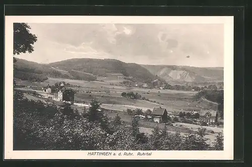 AK Hattingen / Ruhr, Panoramablick in das Ruhrtal