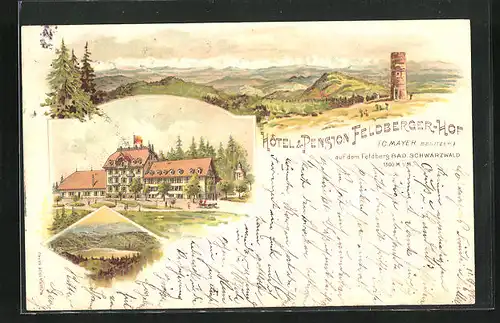 Lithographie Feldberg / Schwarzwald, Hotel & Pension Feldberger Hof