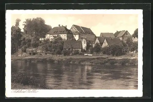 AK Polle / Weserbergland, Teilansicht mit Schloss