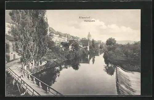 AK Allendorf / Werra, Ortspartie am Flussufer