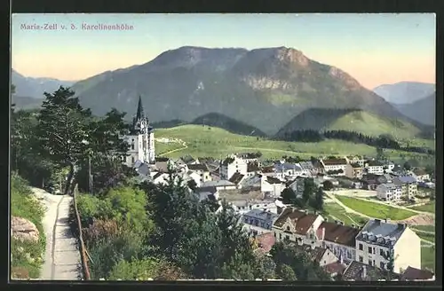 AK Maria-Zell, Panoramablick von der Karolinenhöhe