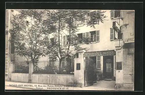 AK Paris, Nord-Est-Hotel, 12, Rue des Petits-Hotels
