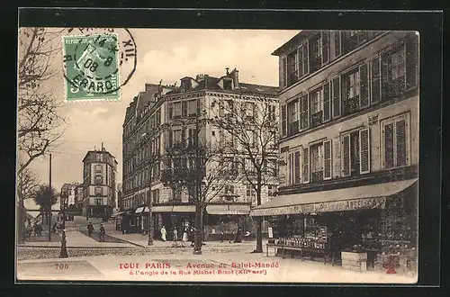 AK Paris, Avenue de Saint-Mandé à l'angle de la Rue Michel-Bizot