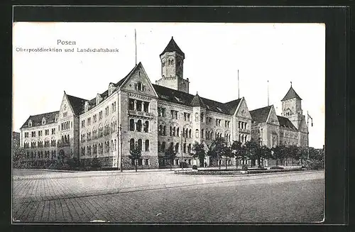AK Posen / Poznan, Oberpostdirektion und Landschaftsbank
