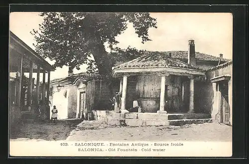 AK Salonique, Fontaine Antique, Source froide