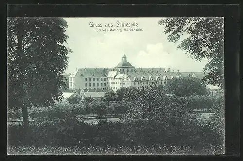 AK Schleswig, Schloss Gottorf, Rückansicht