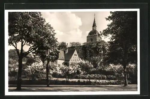 AK Burg / Fehmarn, Kirche mit Pastorat