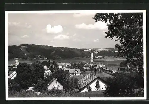 AK Vilshofen a. d. Donau, Ortsansicht mit Vilsmündung