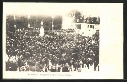 AK Avallon, Inauguration de la statue de Vauban