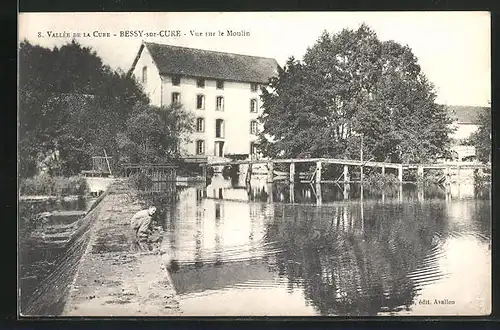 AK Bessy-sur-Cure, Vue sur le Moulin