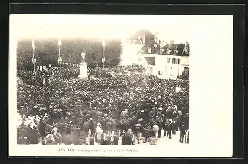 AK Avallon, Inauguration de la statue de Vauban