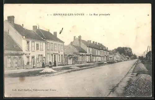 AK Epineau-les-Voves, La Rue principale