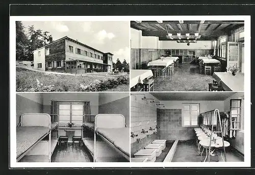 AK Aremberg / Eifel, Schullandheim mit Aussen- und Innenansicht