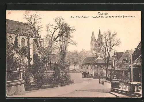 AK Meissen, St. Afra-Kirche, Freiheit und Blick nach den Domtürmen