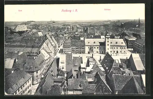 AK Freiberg i. S., Panoramablick über die Stadt