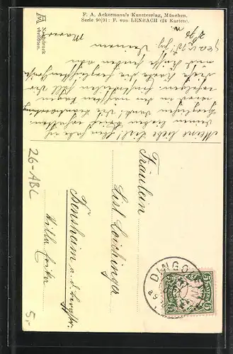 Künstler-AK sign. F. von Lenbach: Portrait eines kleinen Mädchens