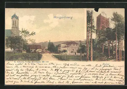AK Wangenbourg, Rue et l'Eglise, Ruine