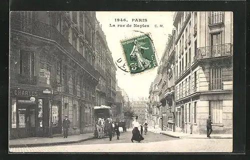 AK Paris, la Rue de Naples