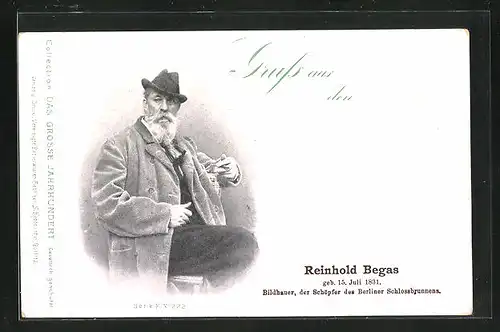 AK Portrait des Bildhauers Reinhold Begas