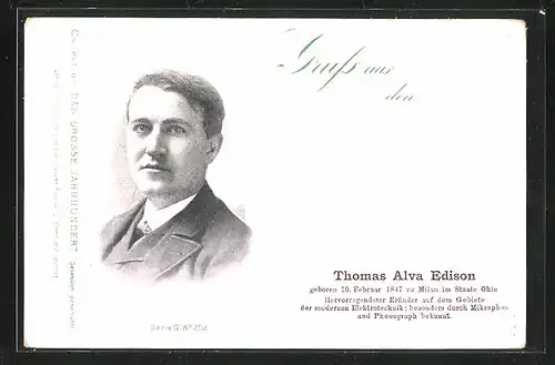 AK Thomas Alva Edison, Erfinder des Mikrophons