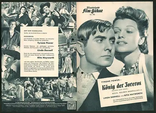 Filmprogramm IFB Nr. 763, König der Toreros, Tyrone Power, Linda Darnell, Rita Hayworth, Regie Rouben Mamoulian