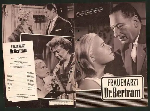 Filmprogramm Hausprogramm, Frauenarzt Dr. Bertram, Willy Birgel, Winnie Markus, Regie Werner Klingler