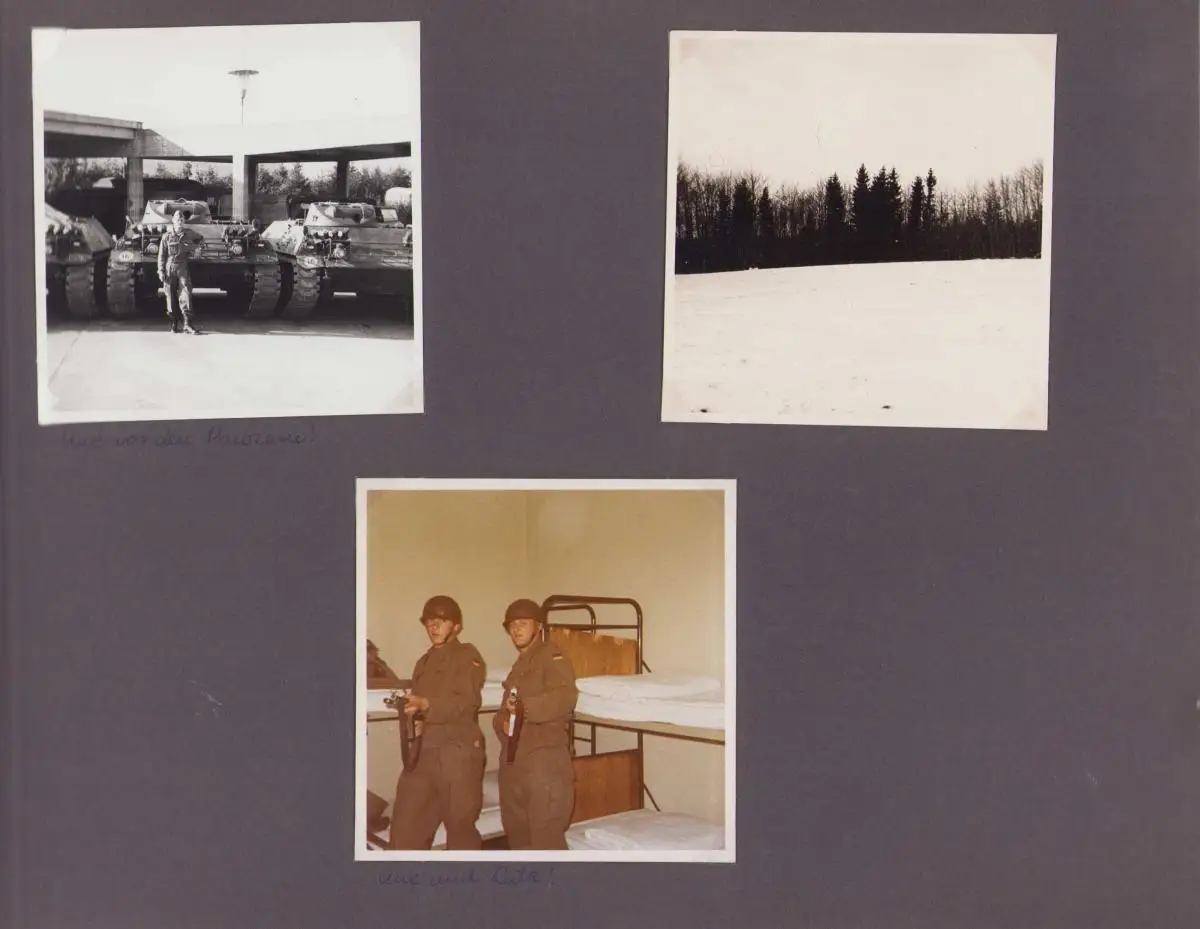 Fotoalbum 133 Fotografien Bundeswehr und Technik, Panzer, LKW, Uniform, MG, Amphibienfahrzeug, Frankreich Quiberon 1