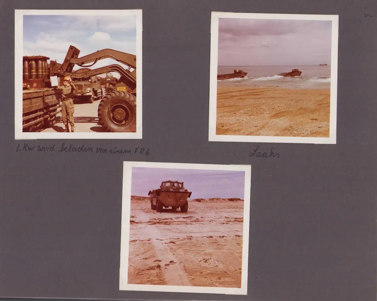 Fotoalbum 133 Fotografien Bundeswehr und Technik, Panzer, LKW, Uniform, MG, Amphibienfahrzeug, Frankreich Quiberon 13