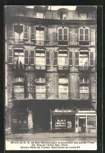 AK Paris, Ancien Hôtel de Trudon, Sommelier de Louis XV, 52, Rue de l`Arbre-Sec