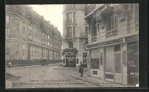 AK Paris, Rue Edmond About et rond-point des rues Mignard et de Maupassant