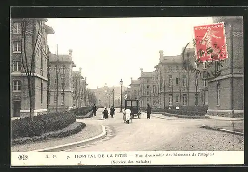 AK Paris, Hôpital de la Pitié, Vue d`ensemble des Bâtiments de l`Hôpital