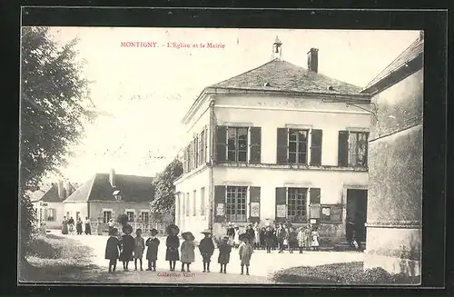 AK Montigny, L`Eglise et la Mairie