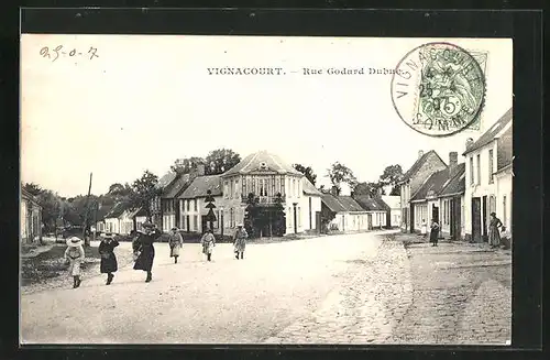 AK Vignacourt, Rue Godard Dubuc, Strassenpartie