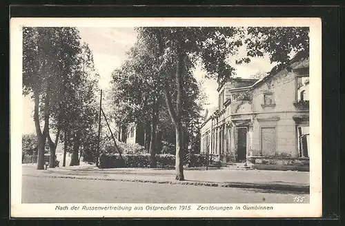 AK Gumbinnen, Zerstörungen in Gumbinnen nach der Vertreibung der Russen 1915