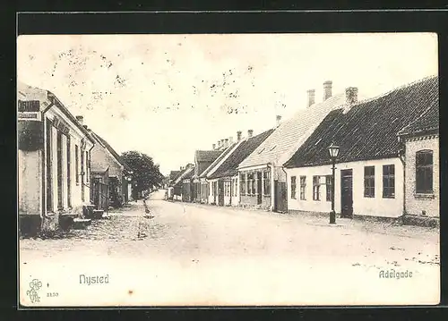 AK Nysted, Adelgade, Ortsansicht mit Wohnhäusern