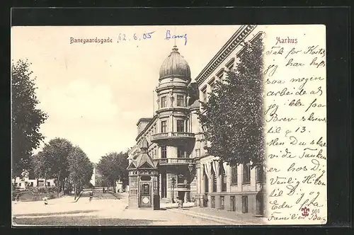 AK Aarhus, Banegaardsgade mit Hotel und Kiosk