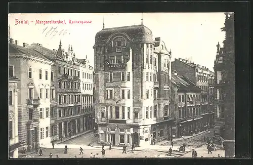 AK Brünn / Brno, Margaretenhof und Rennergasse