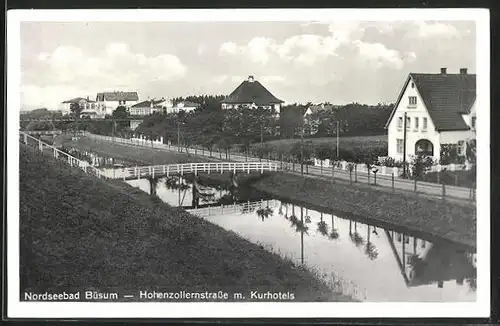 AK Büsum, Hohenzollernstrasse mit Kurhotels