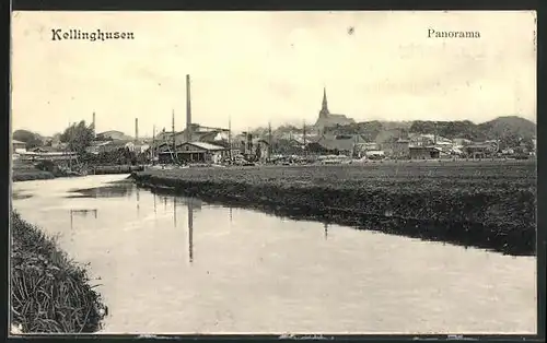 AK Kellinghusen, Panorama am Flussufer