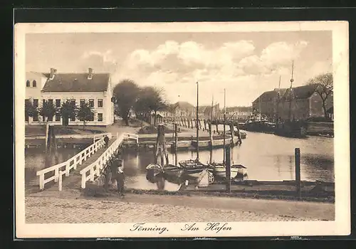AK Tönning, Uferpartie am Hafen