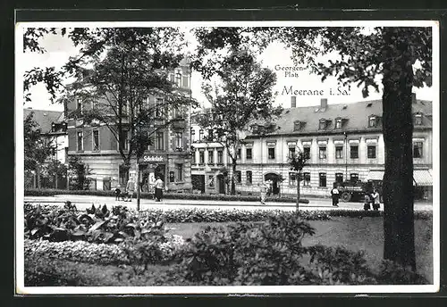 AK Meerane, Strassenpartie am Georgenplatz