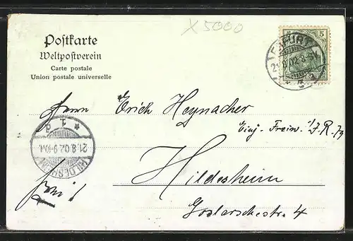 Künstler-AK Erfurt, Historischer Festzug 1902, Gruppe des heiligen Bonifacius